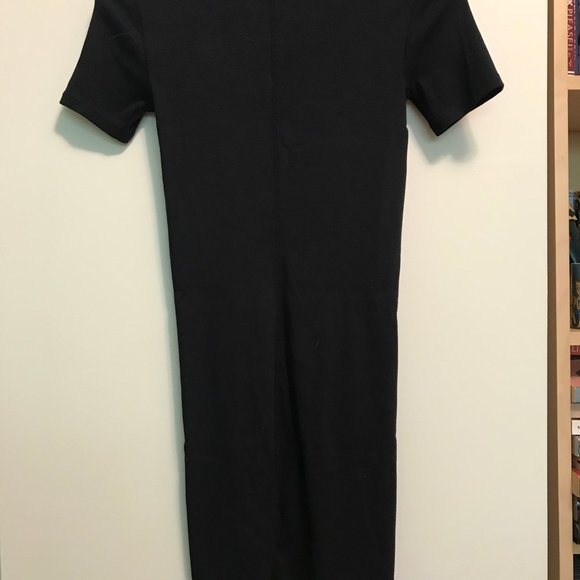 Everlane Pima Rib Black Mini Dress - Picture 6 of 7